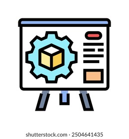 Formación de producto Ingeniero técnico de ventas Icono de color Vector. Formación de producto Ingeniero técnico de ventas Signo. Ilustración de símbolo aislado
