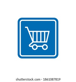 Product trolley icon blue vector image. vector eps 10.