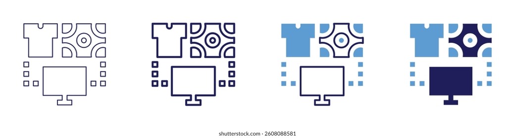 Product tutorial icon in 4 different styles. Thin Line, Line, Bold Line, Duotone. Duotone style. Editable stroke.