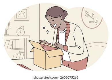 product unboxing experience vector art