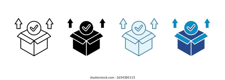 Product Unboxing Icon Set Multiple Style Collection