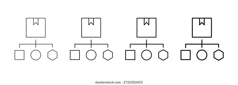 Product Variant Icons Vector Set In Different Stroke Line Style