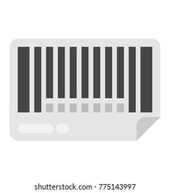 A product verification code, barcode flat vector icon