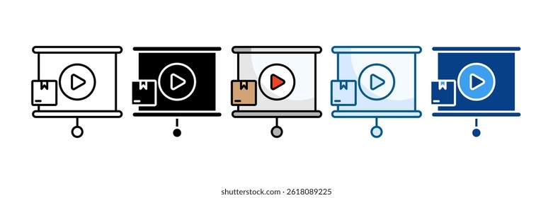 Produkt Video Symbol Set Multiple Style Collection