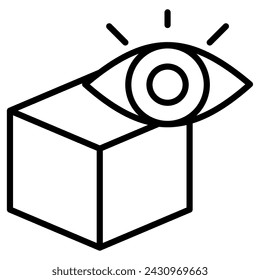 Ilustración vectorial de línea de icono de visión de producto