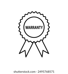 Product warranty line icon. vector flat black linear illustration on white background..eps