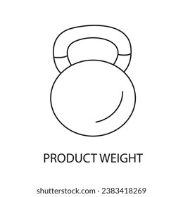 Product weight line icon vector, kettlebell illustration.