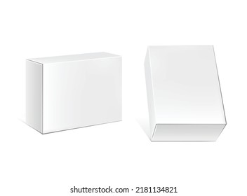 Product white cardboard box. Illustration Isolated On White Background