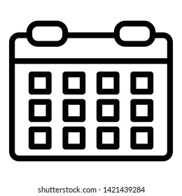 Production calendar icon. Outline production calendar vector icon for web design isolated on white background
