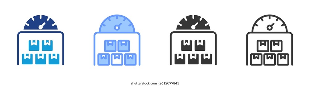 Production Capacity icon set multiple style collection