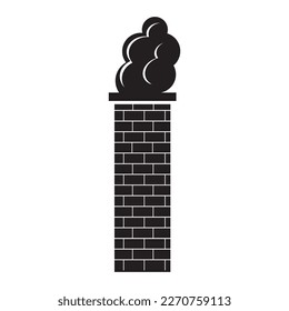 Production chimney, icon, stencil, isolated vector illustration