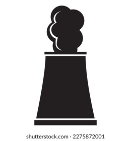Production chimney, icon, stencil, isolated vector illustration