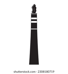 Production chimney, icon, stencil, isolated vector illustration