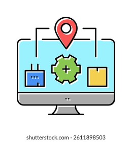 production to client logistics process color icon vector. production to client logistics process sign. isolated symbol illustration