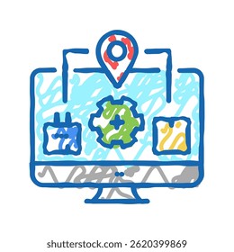 production to client logistics process doodle icon sketch vector. production to client logistics process sign. isolated symbol illustration