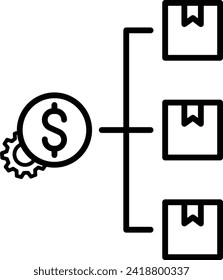 production cost icon vector sign