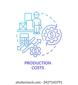 Production costs blue gradient concept icon. Production expenses and delivery of goods. Round shape line illustration. Abstract idea. Graphic design. Easy to use in brochure marketing