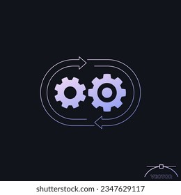 production cycle and operations icon, vector