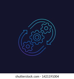 production cycle, process vector linear icon