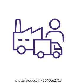 Production delivery and labor illustration. Icon symbol illustration