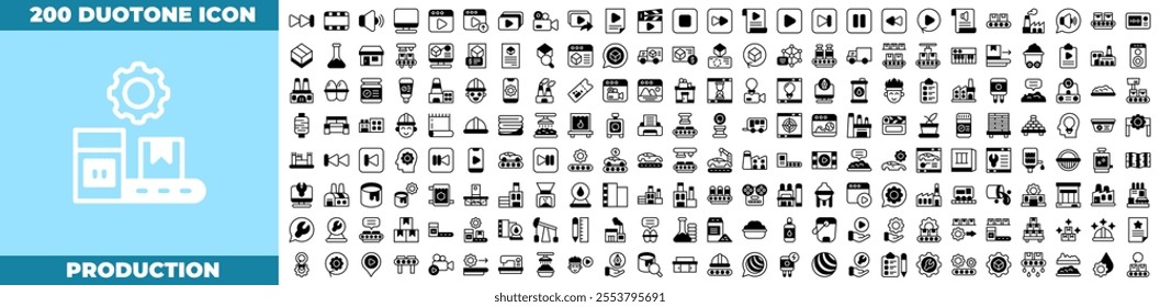 Production Duotone Editable Icons set.