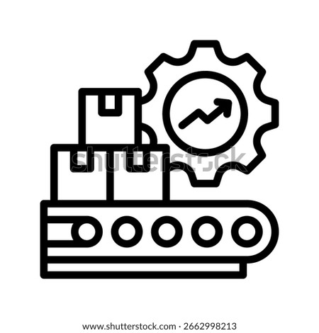 Production Efficiency icon line vector illustration