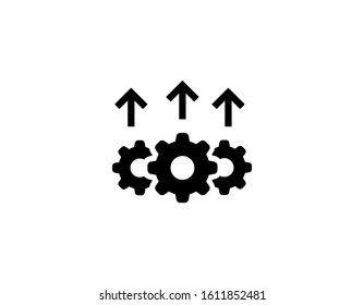 production efficiency simple icon iin with background 