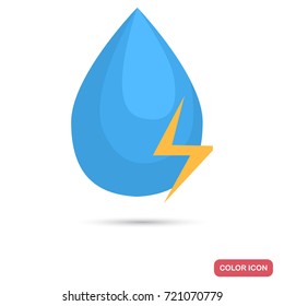 Production Of Electricity From Water Color Flat Icon