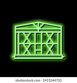production facility concrete neon light sign vector. production facility concrete illustration