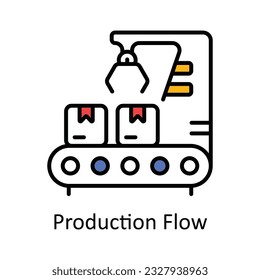 Production Flow Filled Outline Icon Design illustration. Smart Industries Symbol on White background EPS 10 File