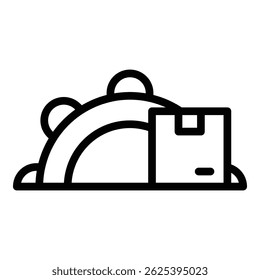 Vector de contorno de icono de flujo de producción. Sistema logístico. Flujo de trabajo de Producto