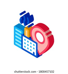 production geolocation icon vector. isometric production geolocation sign. color isolated symbol illustration