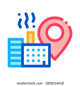 production geolocation icon vector. production geolocation sign. color symbol illustration