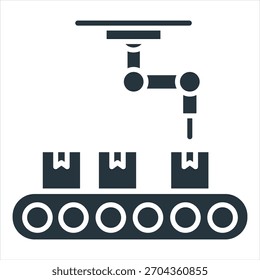 Ilustración vectorial de icono de glifo de producción
