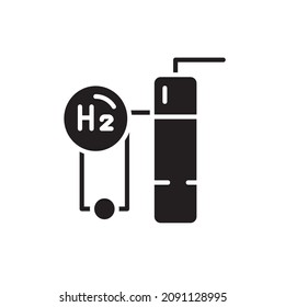 Production H2 color line icon. Hydrogen energy. Isolated vector element. Outline pictogram for web page, mobile app, promo