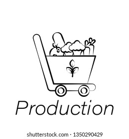 production hand draw icon. Element of farming illustration icons. Signs and symbols can be used for web, logo, mobile app, UI, UX