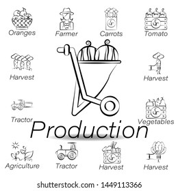 production hand draw icon. Element of farming illustration icons. Signs and symbols can be used for web, logo, mobile app, UI, UX