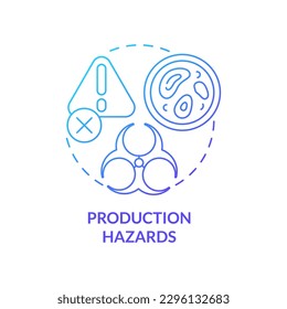 Production hazards blue gradient concept icon. Safe food manufacture. Planning approach to HACCP abstract idea thin line illustration. Isolated outline drawing. Myriad Pro-Bold font used