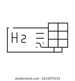 production hydrogen with solar panels line icon vector. production hydrogen with solar panels sign. isolated contour symbol black illustration