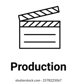 Production Icon. Filming and Content Creation Illustration for Media and Entertainment.