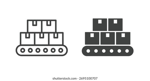 Production Icon. Line and glyph solid icon