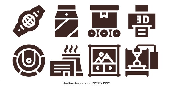 Production Icon Set 8 Filled Production Stock Vector (Royalty Free ...