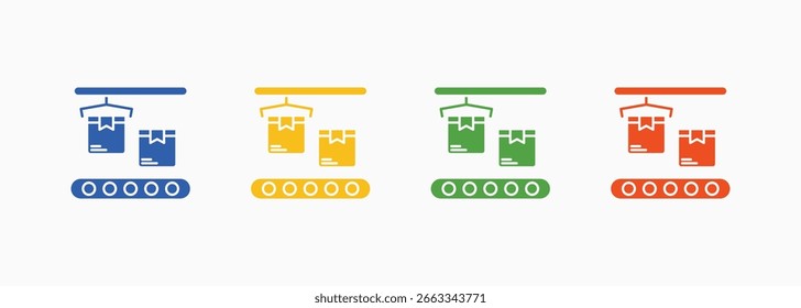 Production Icon Set Color Multiple Style Collection