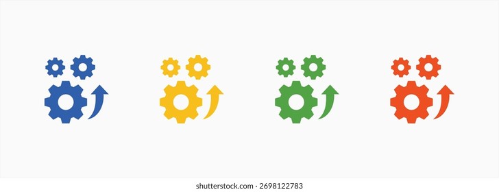 Production Icon Set Color Multiple Style Collection