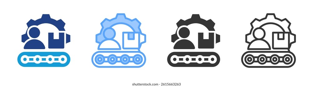 Production icon set multiple style collection