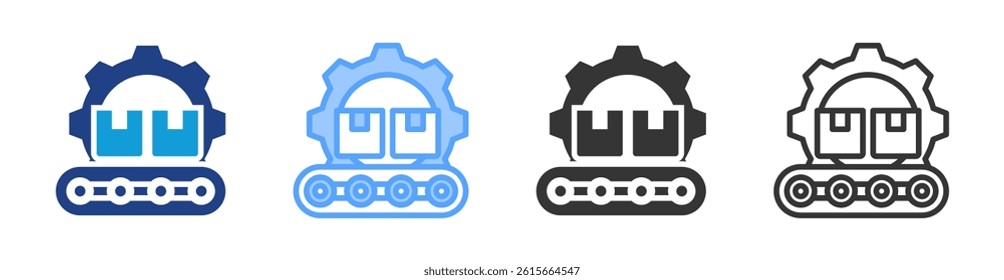 Production icon set multiple style collection