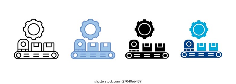 Conjunto de iconos de producción Colección de estilo múltiple