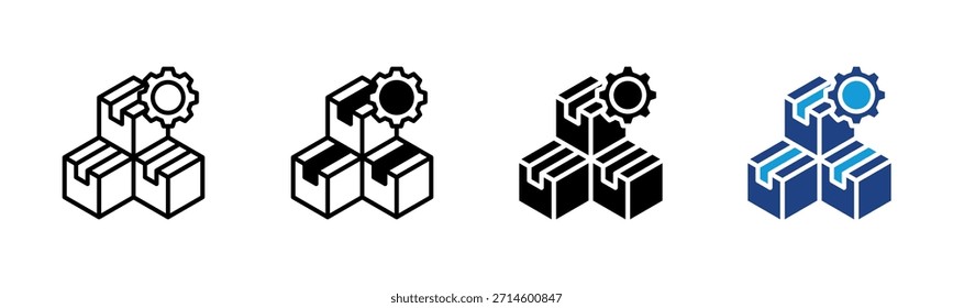 Conjunto de iconos de producción colección de estilo múltiple
