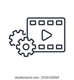 ícone de produção. vetor.Sinal editável de estilo traço.linear para usar a ilustração web design,logo.Symbol.