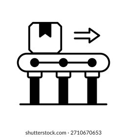 Ícone de produção com fundo branco vetor ilustração de estoque